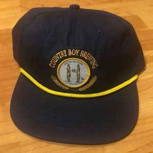 NWOT BEER navy & gold Country Boy Brewing hat